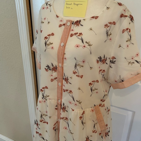 Polygram white floral button down sundress - Picture 3 of 4